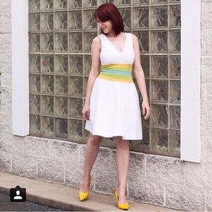 DVF White Striped Dress